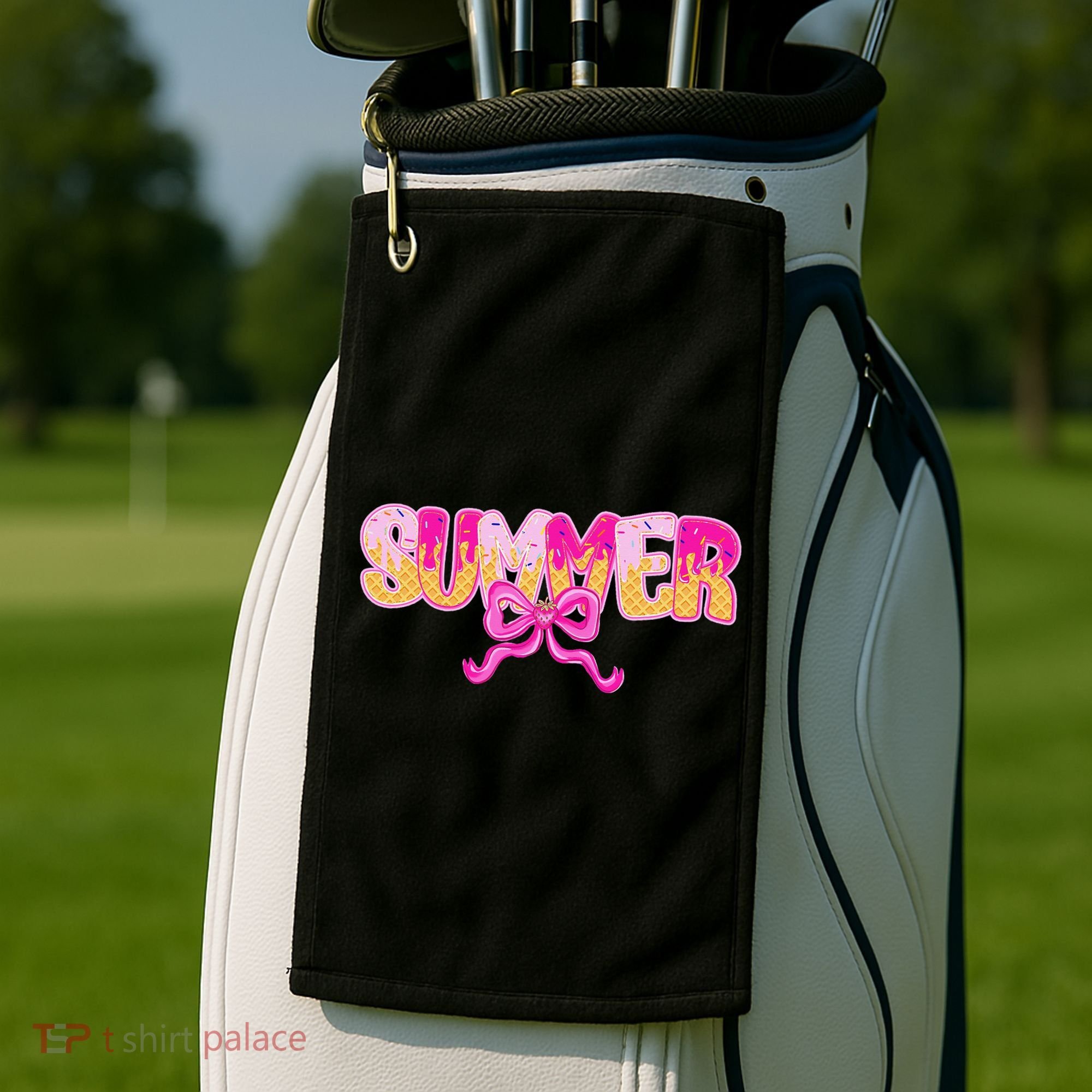 Summer Coquette Bow Ice Cream Summer Vacation Hawaii Beach Golf Towel