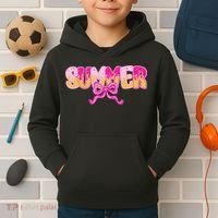 Summer Coquette Bow Ice Cream Summer Vacation Hawaii Beach Kids Hoodie thumb 2