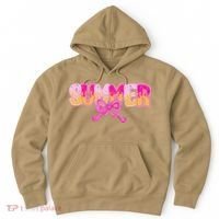 Summer Coquette Bow Ice Cream Summer Vacation Hawaii Beach Hoodie thumb 0