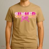 Summer Coquette Bow Ice Cream Summer Vacation Hawaii Beach T-Shirt thumb 3