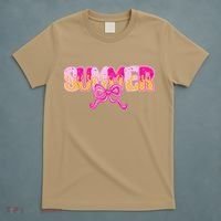 Summer Coquette Bow Ice Cream Summer Vacation Hawaii Beach T-Shirt thumb 5