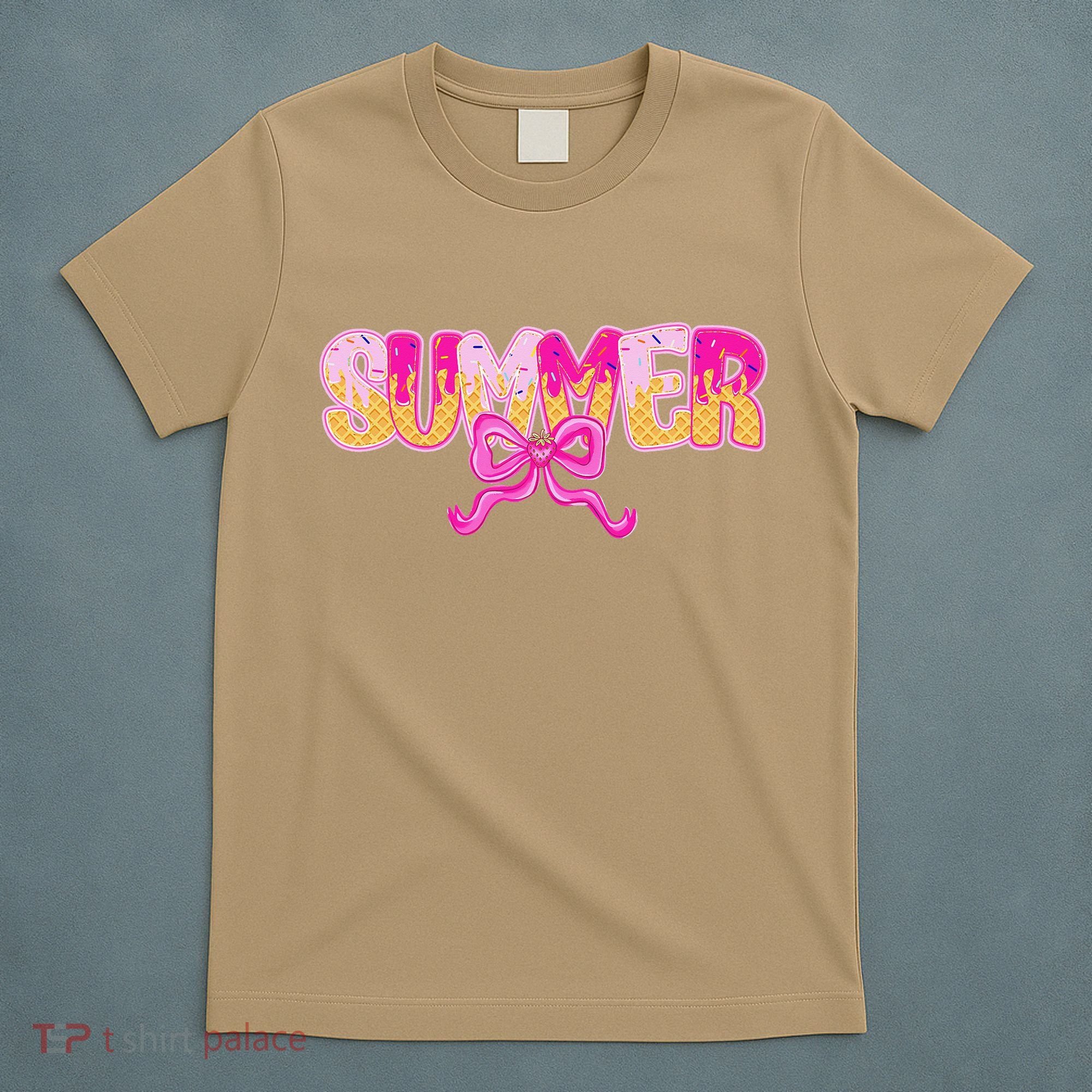 Summer Coquette Bow Ice Cream Summer Vacation Hawaii Beach T-Shirt