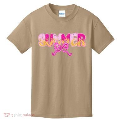Summer Coquette Bow Ice Cream Summer Vacation Hawaii Beach Kids T-Shirt