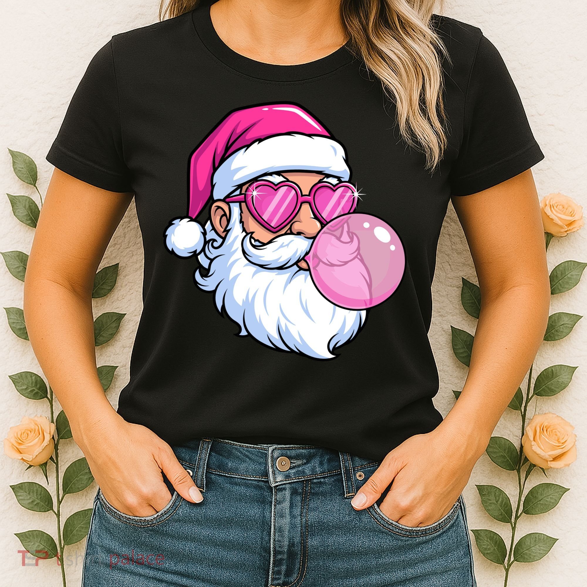 Santa Claus Bubblegum Retro Women's T-Shirt