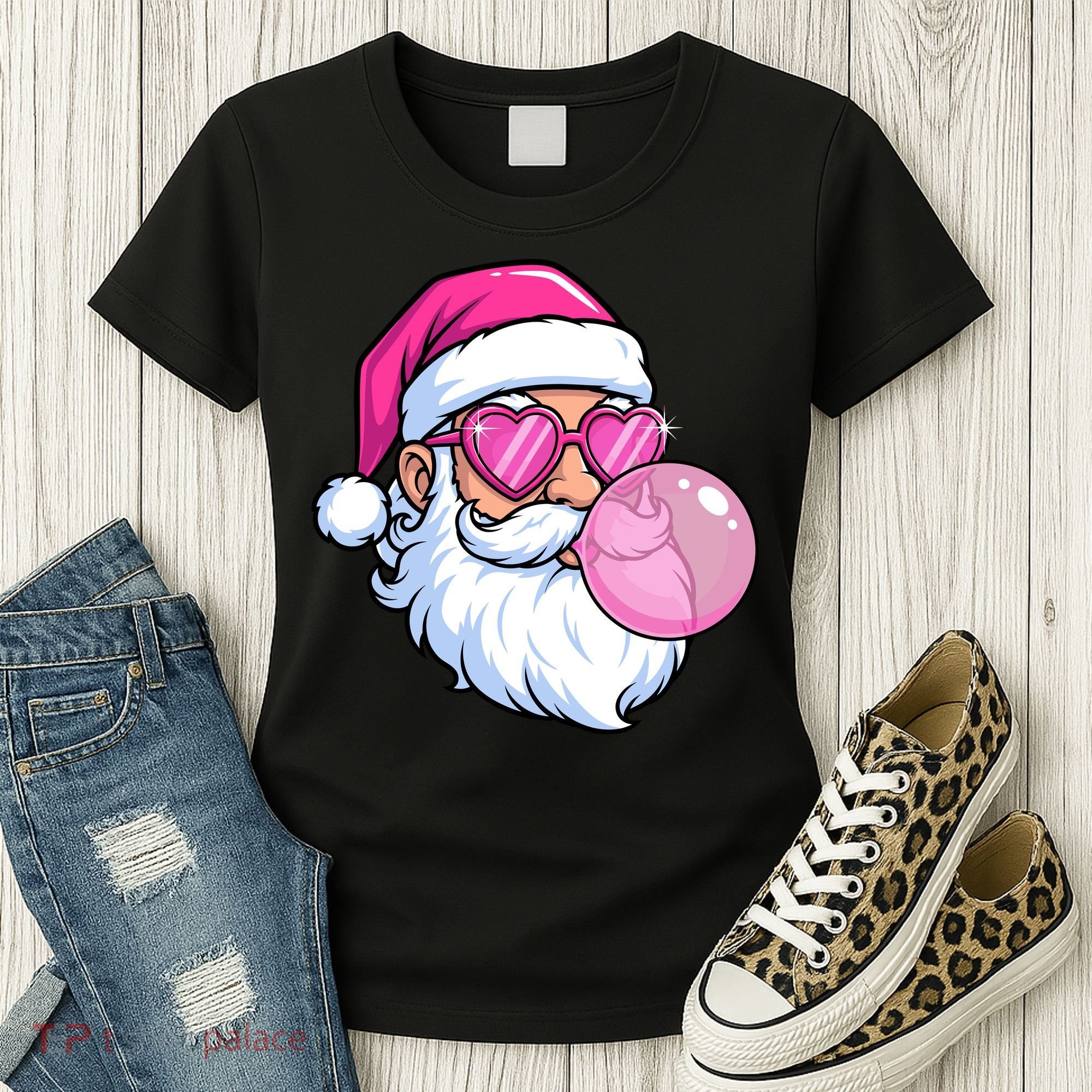 Santa Claus Bubblegum Retro Women's T-Shirt