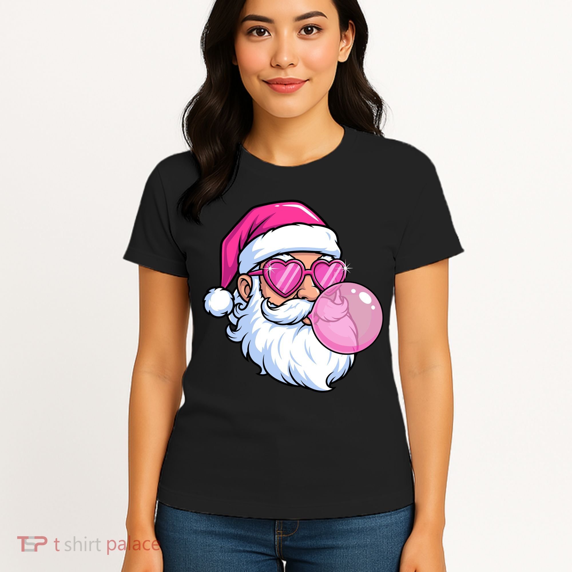 Santa Claus Bubblegum Retro Women's T-Shirt