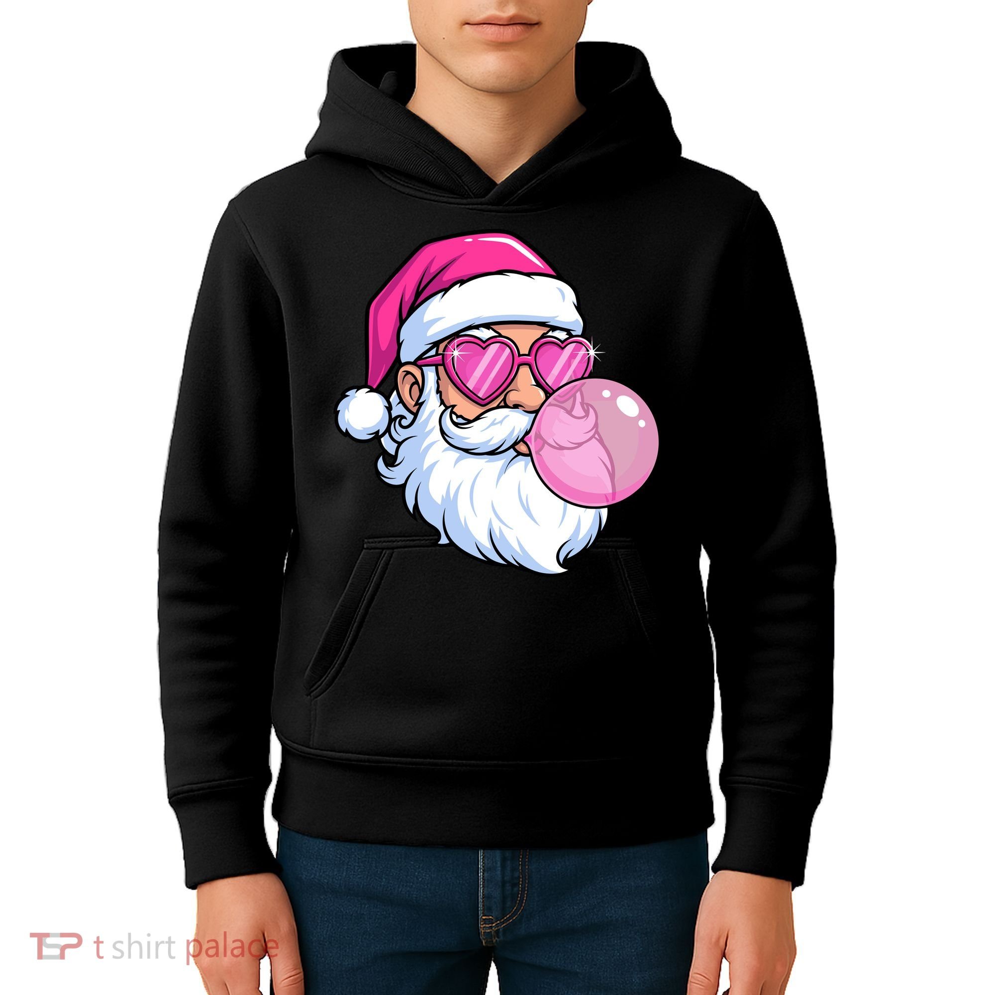 Santa Claus Bubblegum Retro Kids Hoodie