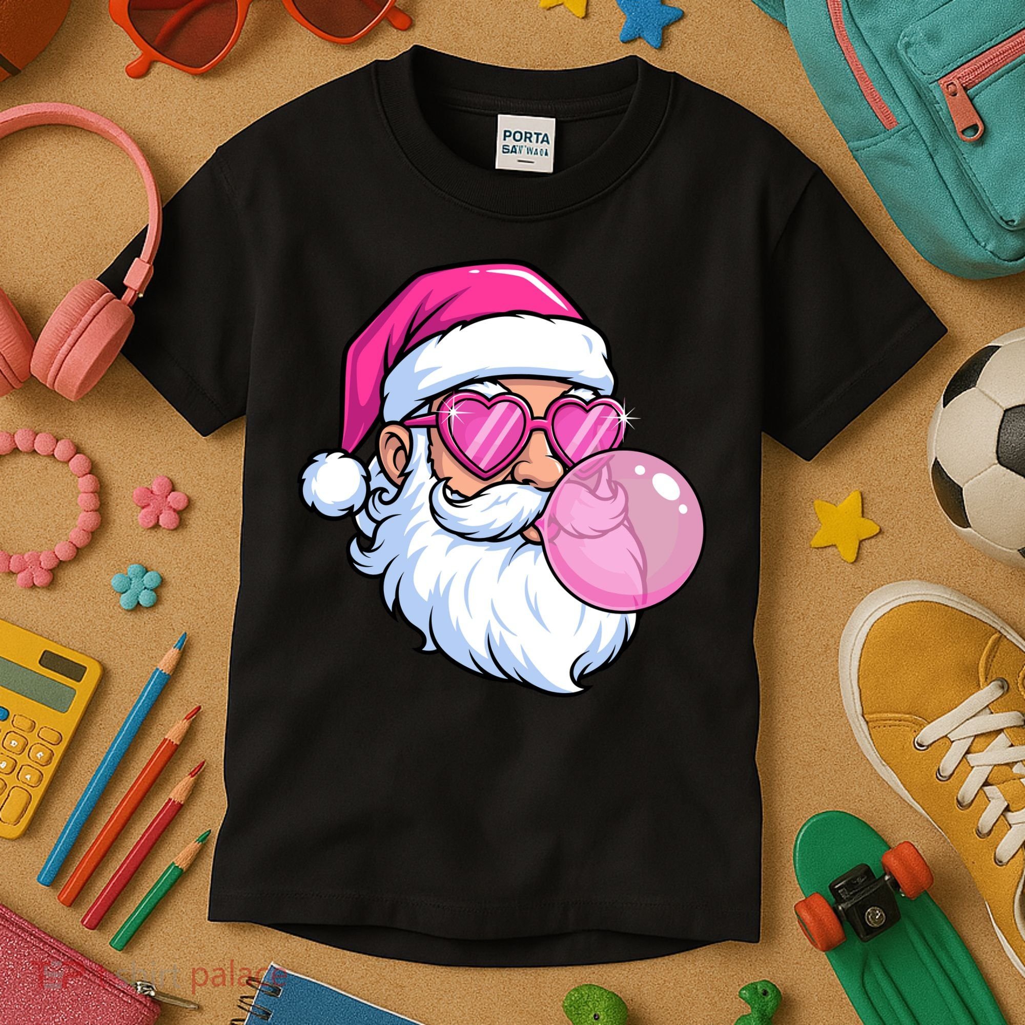 Santa Claus Bubblegum Retro Kids T-Shirt