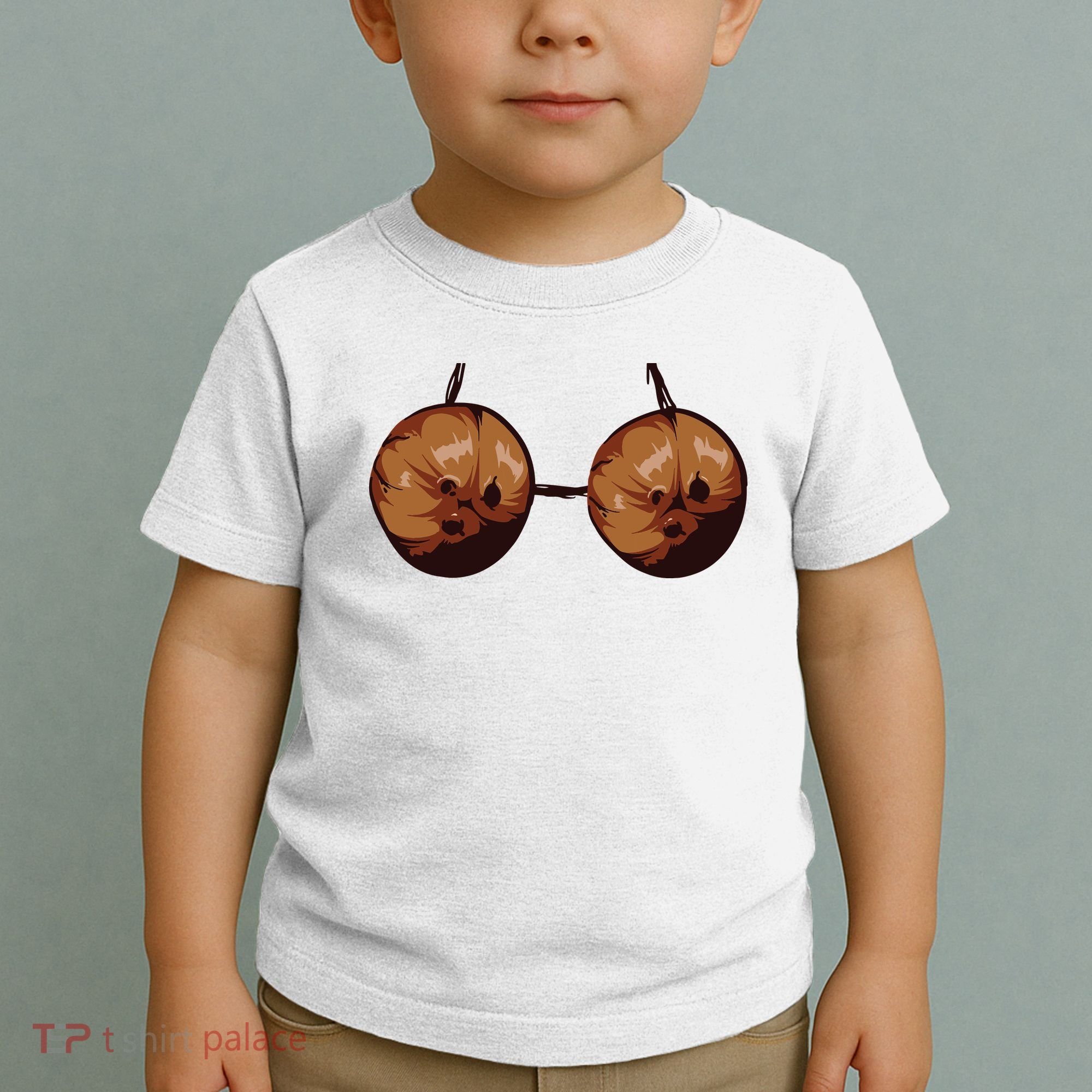 Summer Coconut Bra Halloween Costume Shirt Funny Outfit Gift Toddler T-Shirt