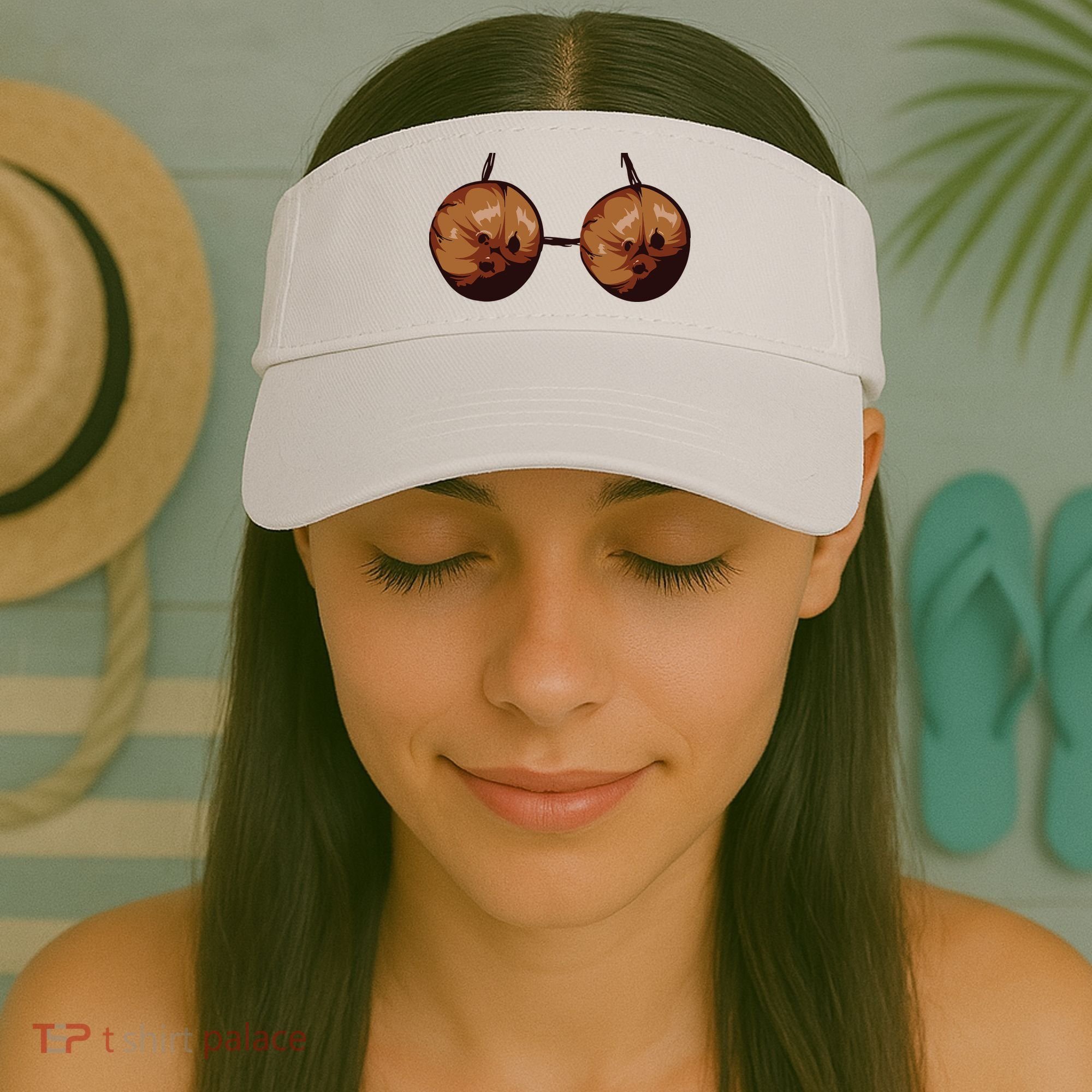 Summer Coconut Bra Halloween Costume Shirt Funny Outfit Gift Visor