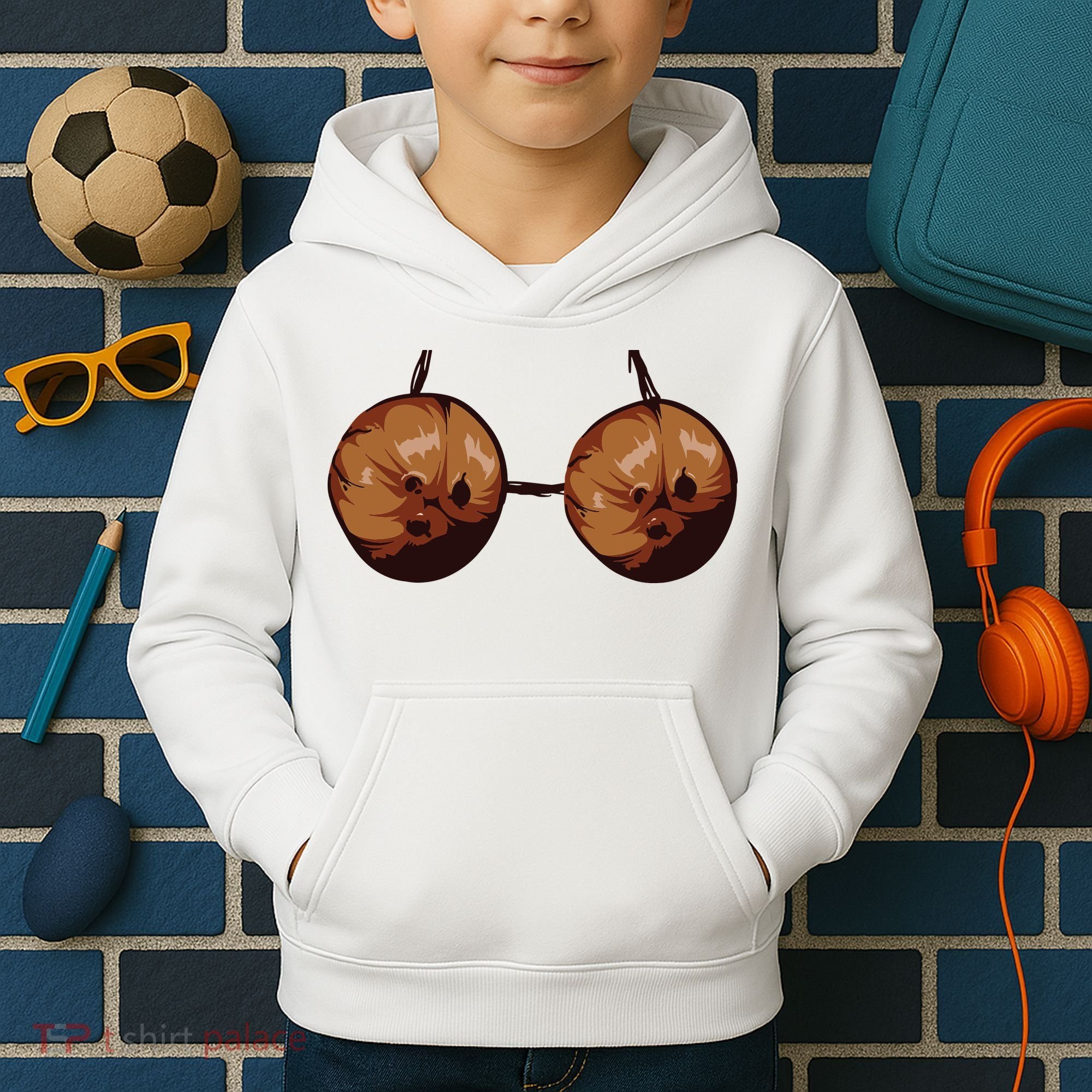 Summer Coconut Bra Halloween Costume Shirt Funny Outfit Gift Kids Hoodie