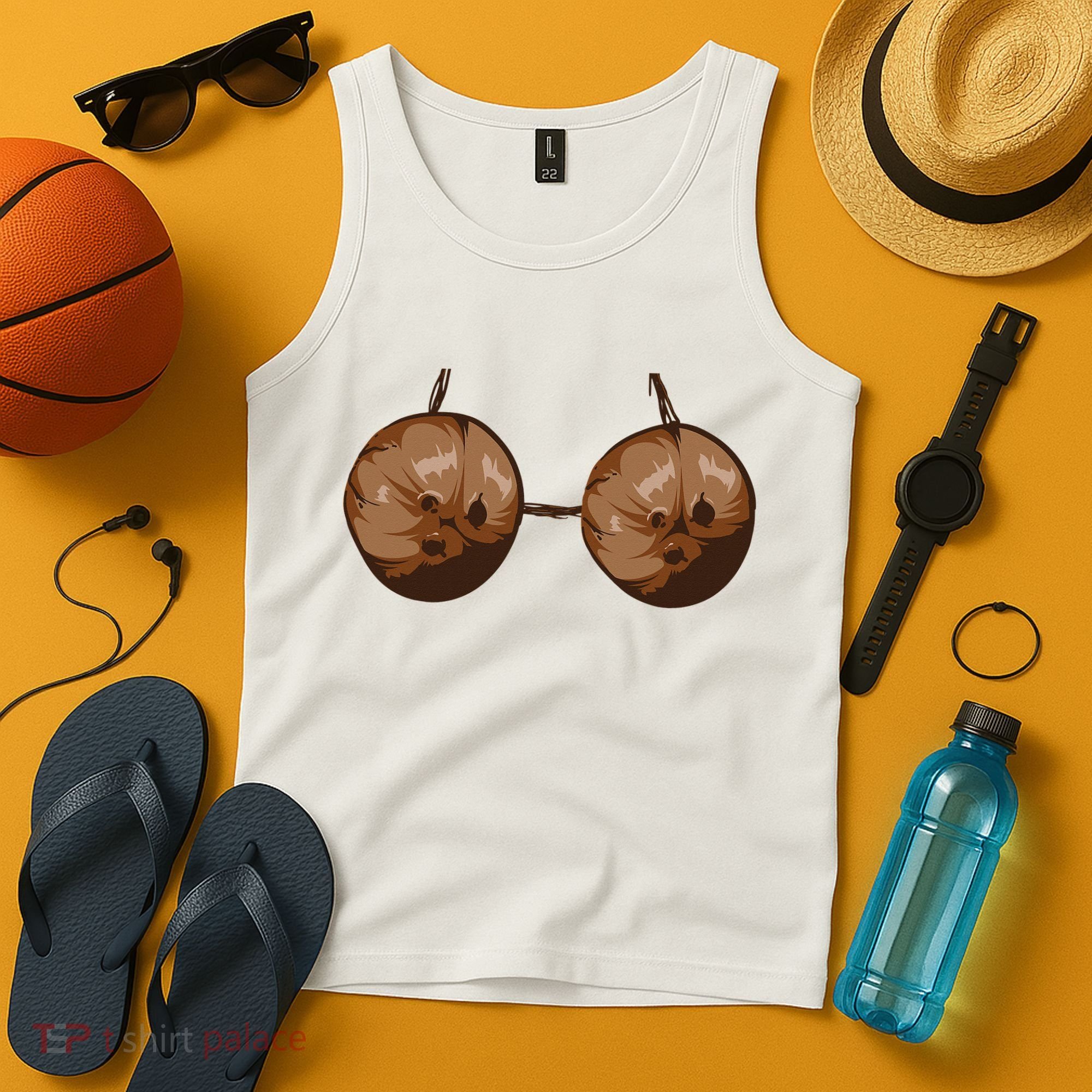 Summer Coconut Bra Halloween Costume Funny Outfit Gift Tank Top