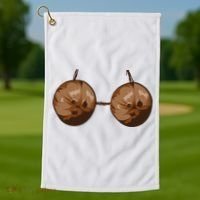 Summer Coconut Bra Halloween Costume Funny Outfit Gift Golf Towel thumb 1