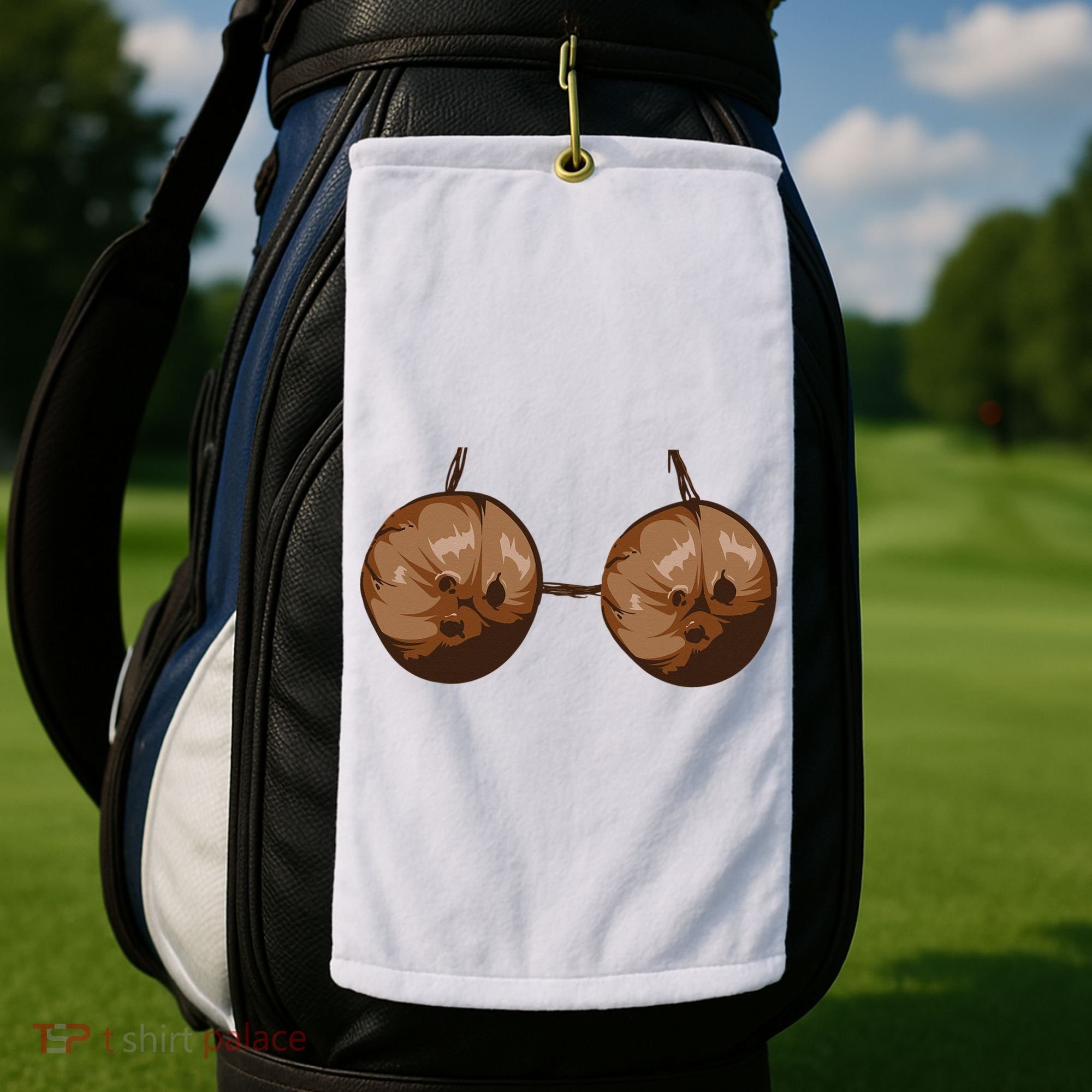 Summer Coconut Bra Halloween Costume Funny Outfit Gift Golf Towel