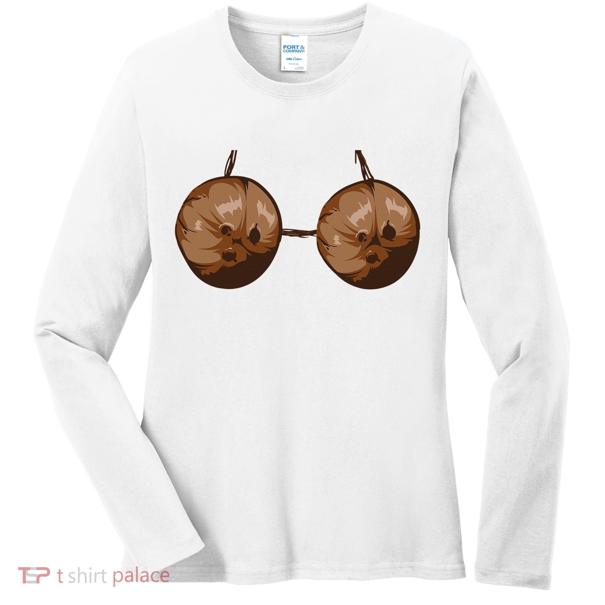 Summer Coconut Bra Halloween Costume Funny Outfit Gift Women's Long Sleeve Shirt