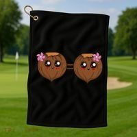 Summer Coconut Bra Halloween Costume Hawaii Aloha Beach Golf Towel thumb 1