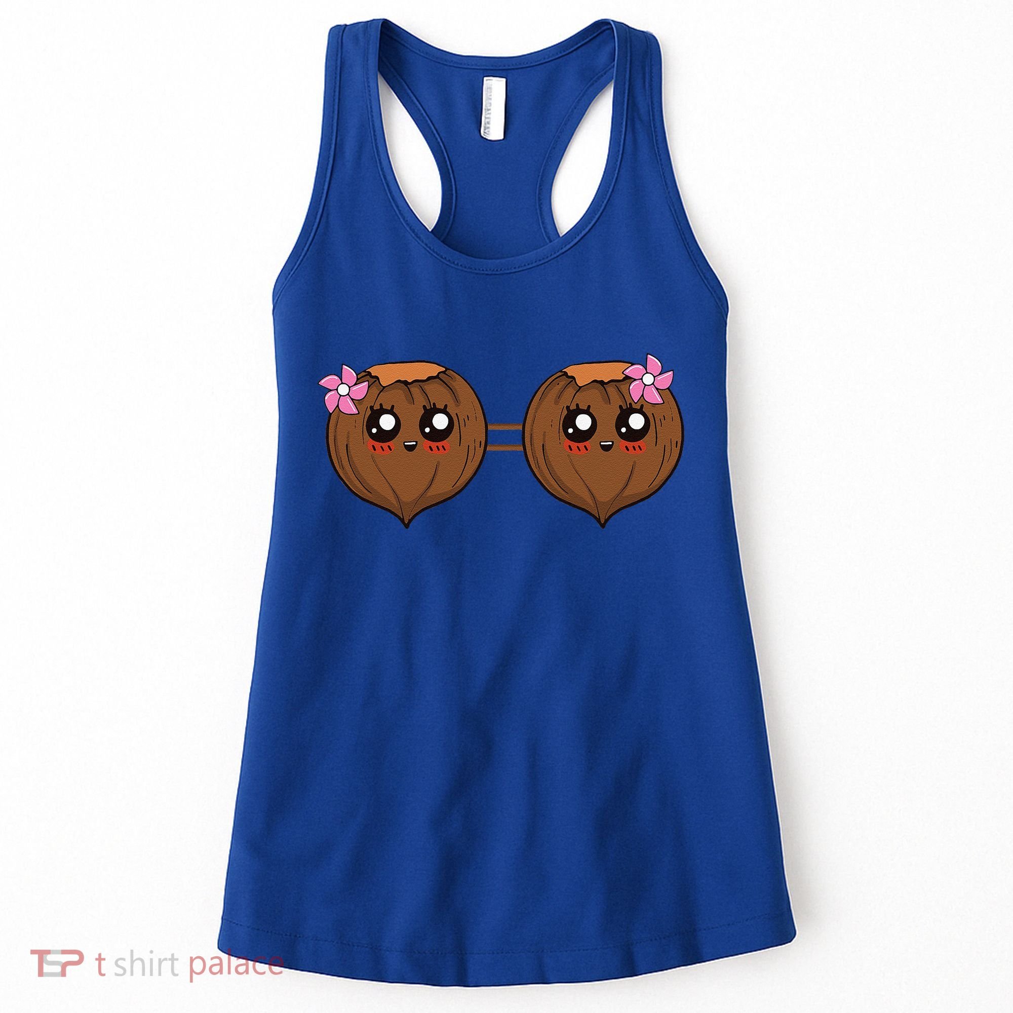Summer Coconut Bra Halloween Costume Hawaii Aloha Beach Women's Tank Top
