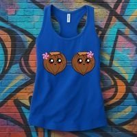 Summer Coconut Bra Halloween Costume Hawaii Aloha Beach Women's Tank Top thumb 3