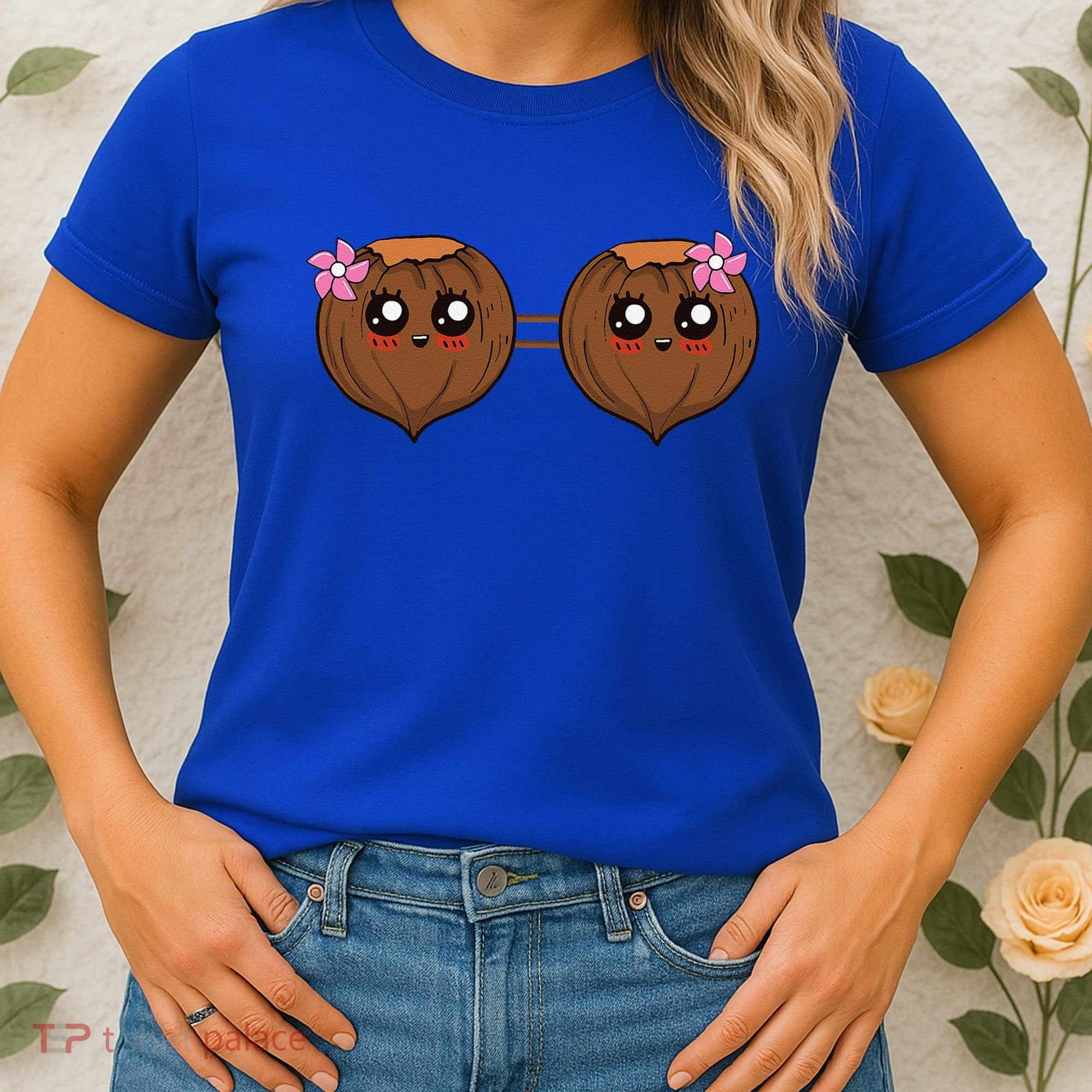 Summer Coconut Bra Halloween Costume Hawaii Aloha Beach Women's T-Shirt