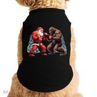 Santa Claus Boxing Bigfoot Sasquatch Christmas Doggie Tank thumb 0