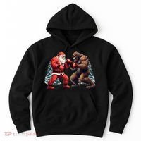 Santa Claus Boxing Bigfoot Sasquatch Christmas Hoodie thumb 0