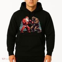 Santa Claus Boxing Bigfoot Sasquatch Christmas Hoodie thumb 2
