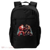 Santa Claus Boxing Bigfoot Sasquatch Christmas Backpack thumb 0