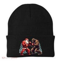 Santa Claus Boxing Bigfoot Sasquatch Christmas Beanie thumb 0