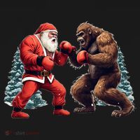 Santa Claus Boxing Bigfoot Sasquatch Christmas Women's Hoodie thumb 2