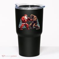 Santa Claus Boxing Bigfoot Sasquatch Christmas Tumbler thumb 0