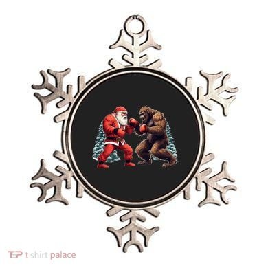 Santa Claus Boxing Bigfoot Sasquatch Christmas Ornament