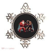Santa Claus Boxing Bigfoot Sasquatch Christmas Ornament thumb 0