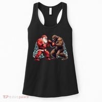 Santa Claus Boxing Bigfoot Sasquatch Christmas Women's Tank Top thumb 0