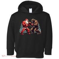 Santa Claus Boxing Bigfoot Sasquatch Christmas Toddler Hoodie thumb 0