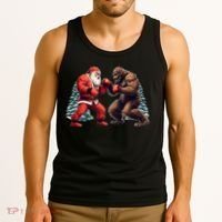 Santa Claus Boxing Bigfoot Sasquatch Christmas Tank Top thumb 3
