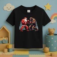 Santa Claus Boxing Bigfoot Sasquatch Christmas Toddler T-Shirt thumb 3