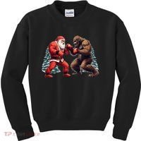 Santa Claus Boxing Bigfoot Sasquatch Christmas Kids Sweatshirt thumb 0