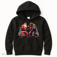 Santa Claus Boxing Bigfoot Sasquatch Christmas Kids Hoodie thumb 0