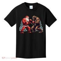 Santa Claus Boxing Bigfoot Sasquatch Christmas Kids T-Shirt thumb 0