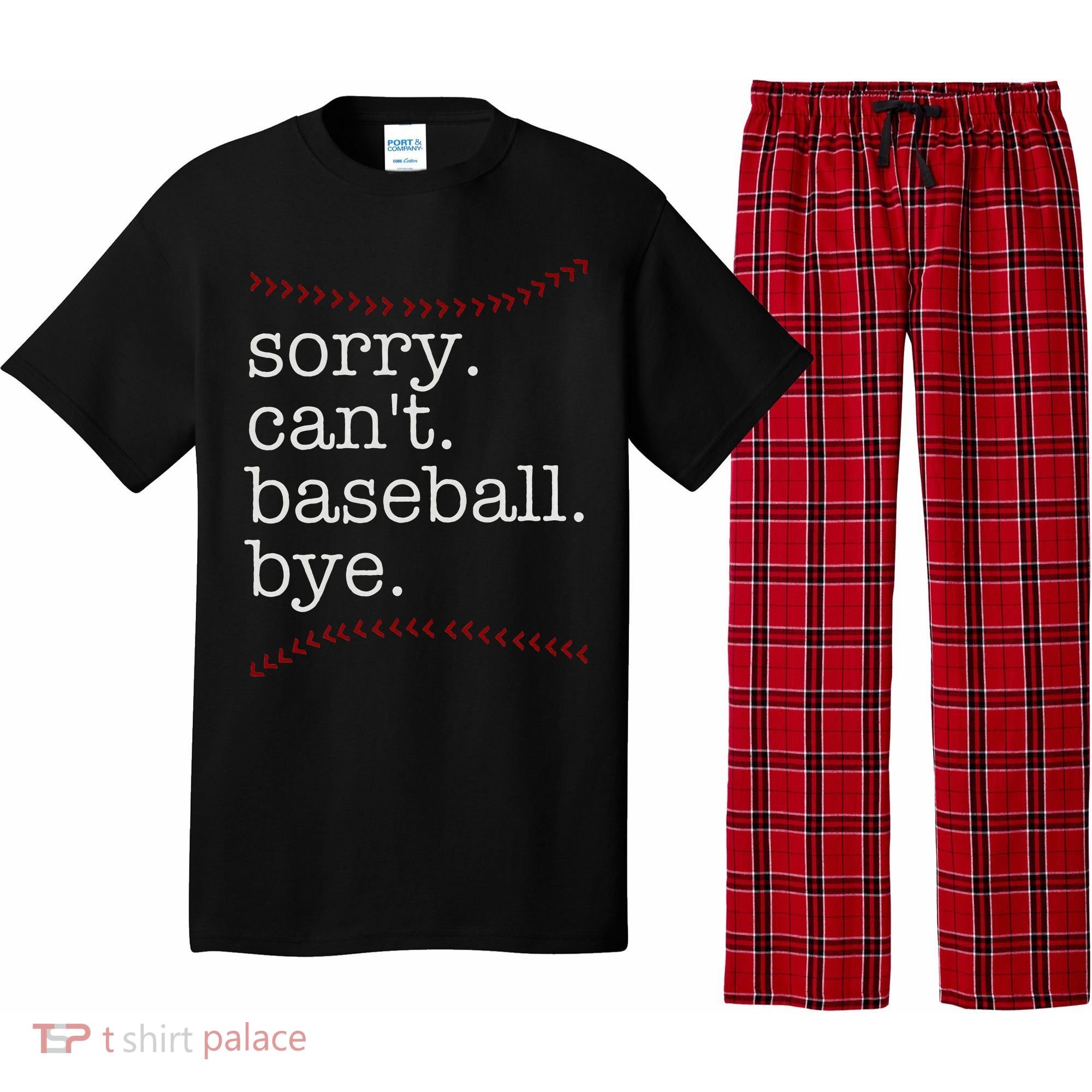 Sorry Can't Baseball Bye Pajama Set