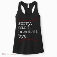 Sorry Can't Baseball Bye Women's Tank Top thumb 0