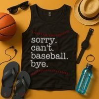 Sorry Can't Baseball Bye Tank Top thumb 4