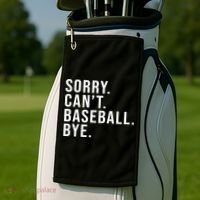 Sorry Can't Baseball Bye Funny Baseball Lover Game Day Vibes Gift Golf Towel thumb 2