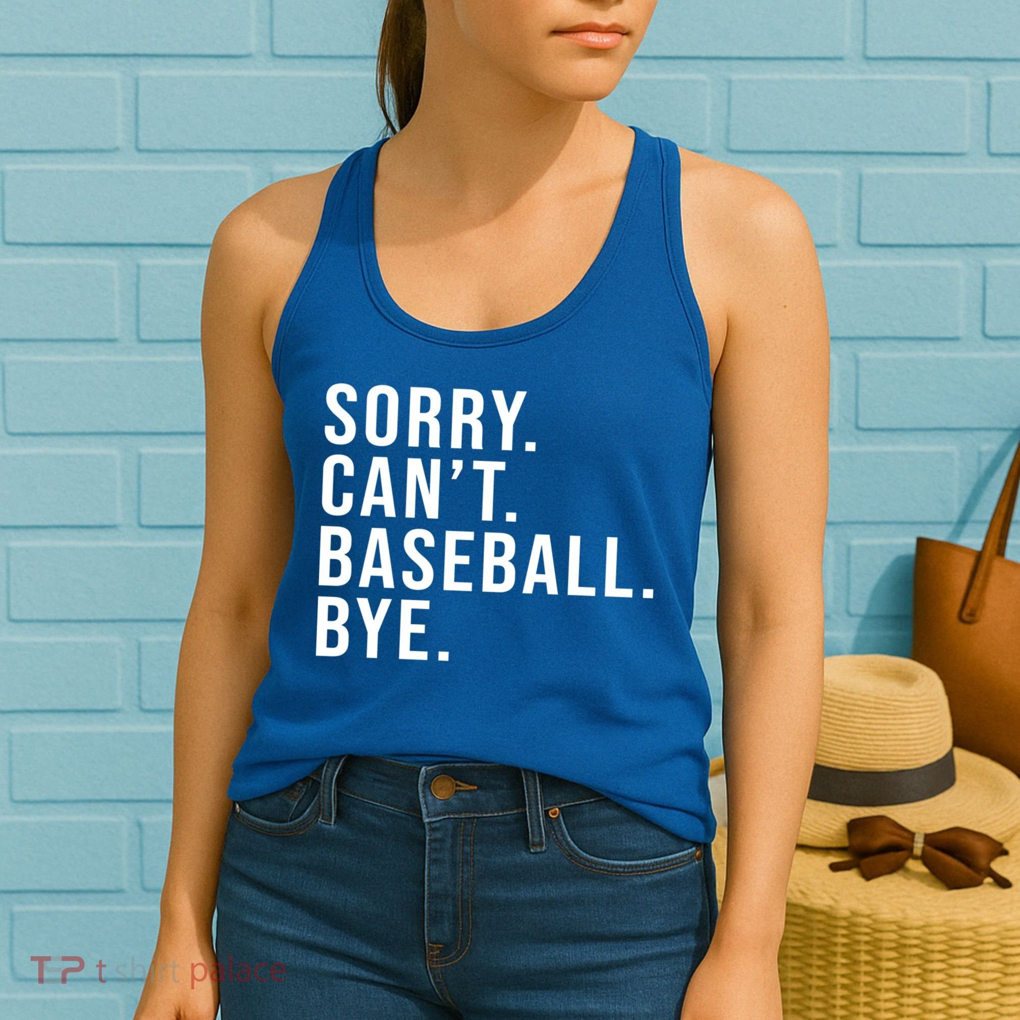 Sorry Can't Baseball Bye Funny Baseball Lover Game Day Vibes Gift Women's Tank Top