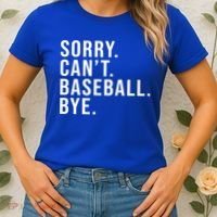 Sorry Can't Baseball Bye Funny Baseball Lover Game Day Vibes Gift Women's T-Shirt thumb 2