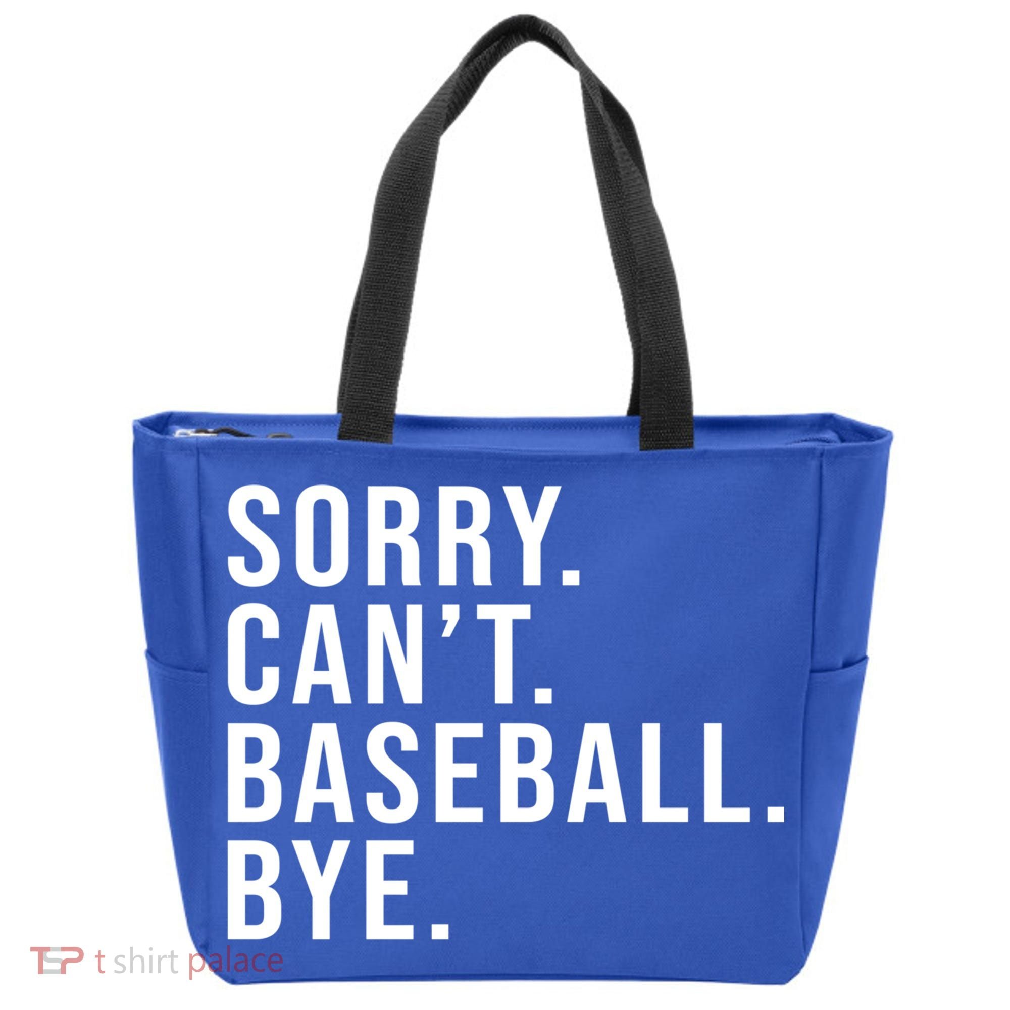 Sorry Can't Baseball Bye Funny Baseball Lover Game Day Vibes Gift Tote Bag