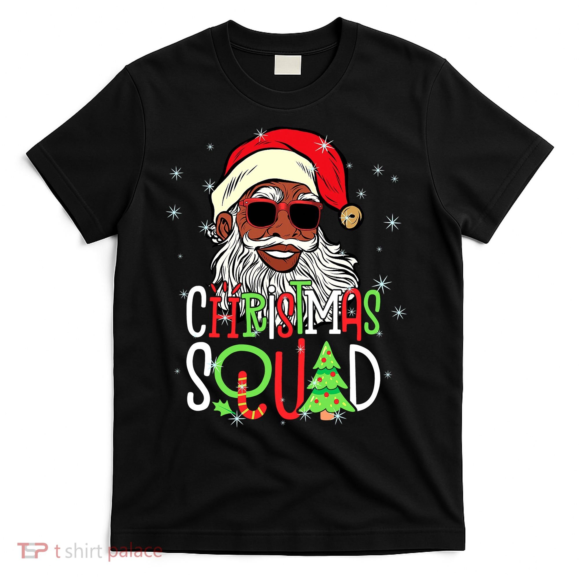 Santa Claus Black Xmas Santa Afro African American Proud T-Shirt