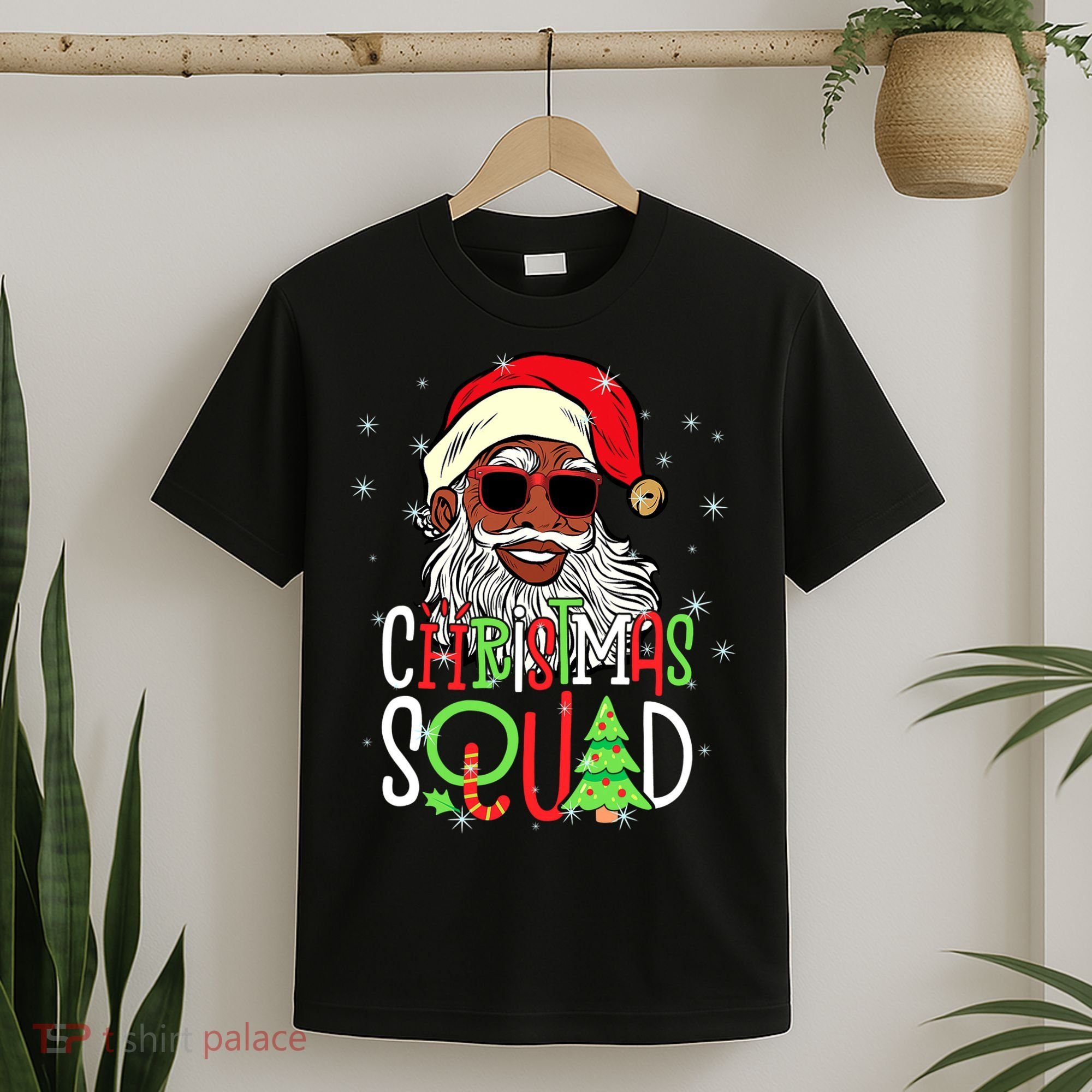 Santa Claus Black Xmas Santa Afro African American Proud T-Shirt