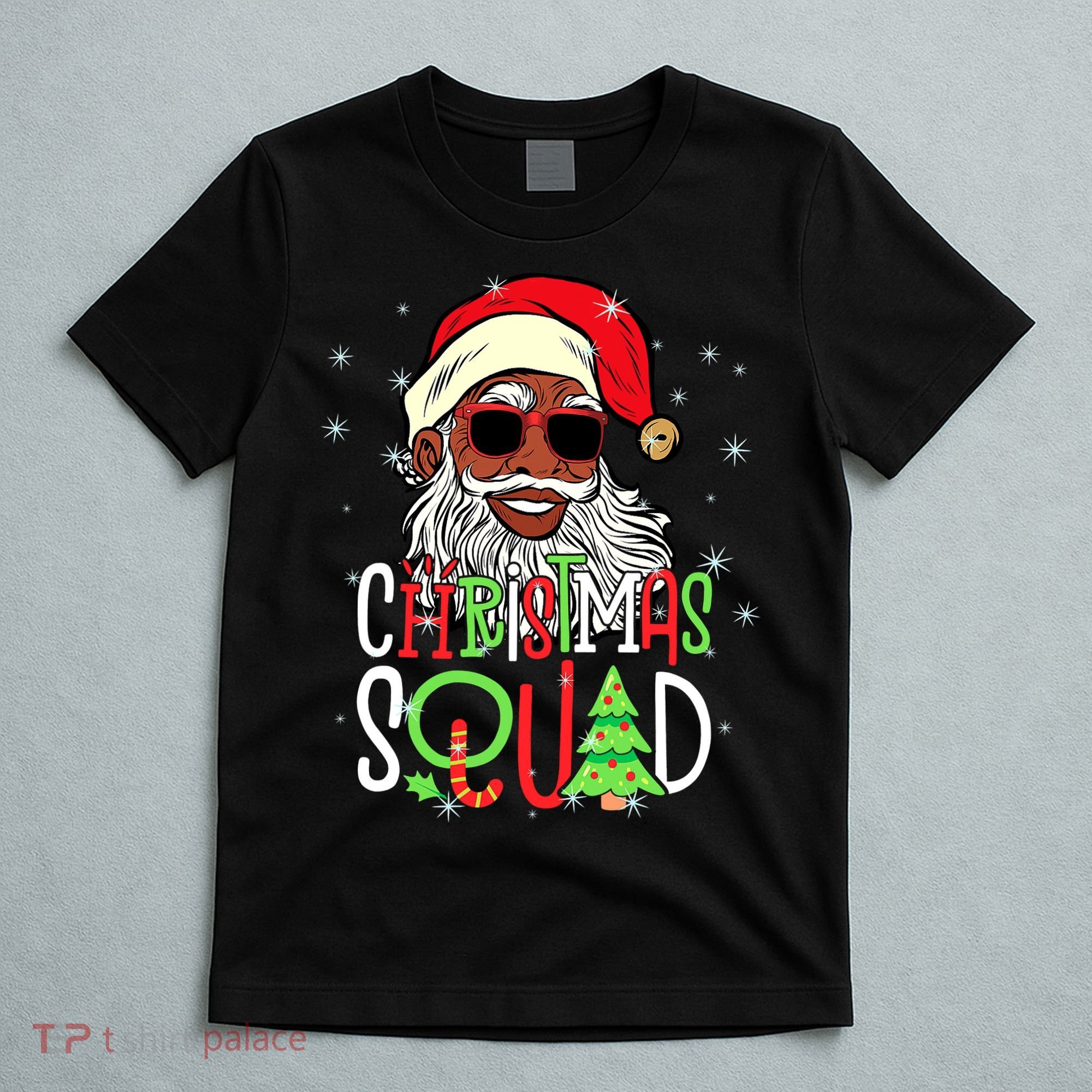 Santa Claus Black Xmas Santa Afro African American Proud T-Shirt