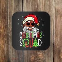 Santa Claus Black Xmas Santa Afro African American Proud Coaster thumb 0
